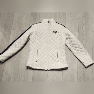 NFL White and Black Quilted Puffer Jacket